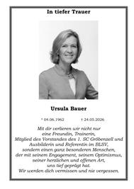 Hauptverein - Trauerfall Ursel Bauer